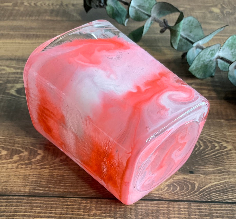 Coral & White Shot Glass
