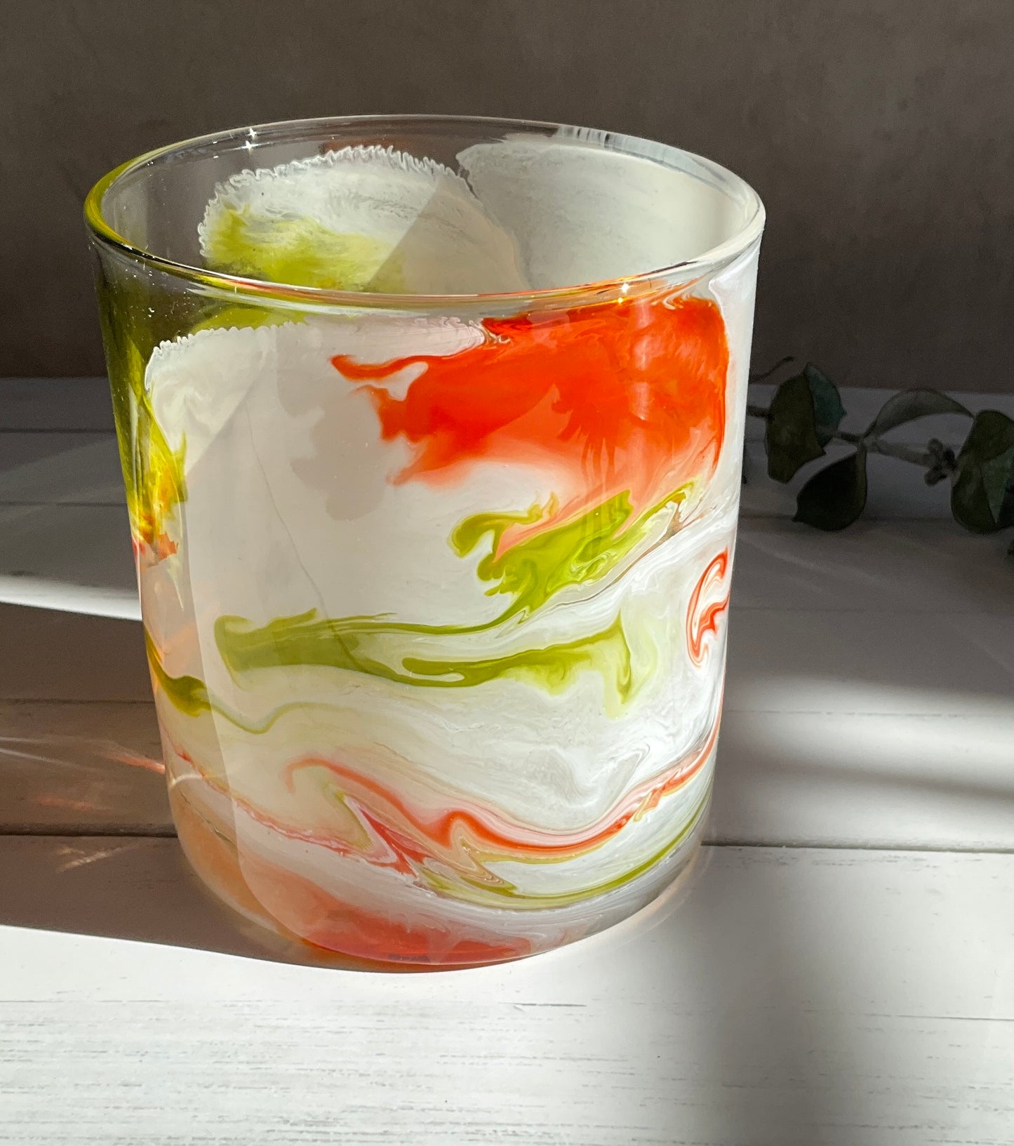 Yellow & Orange Whiskey Glass