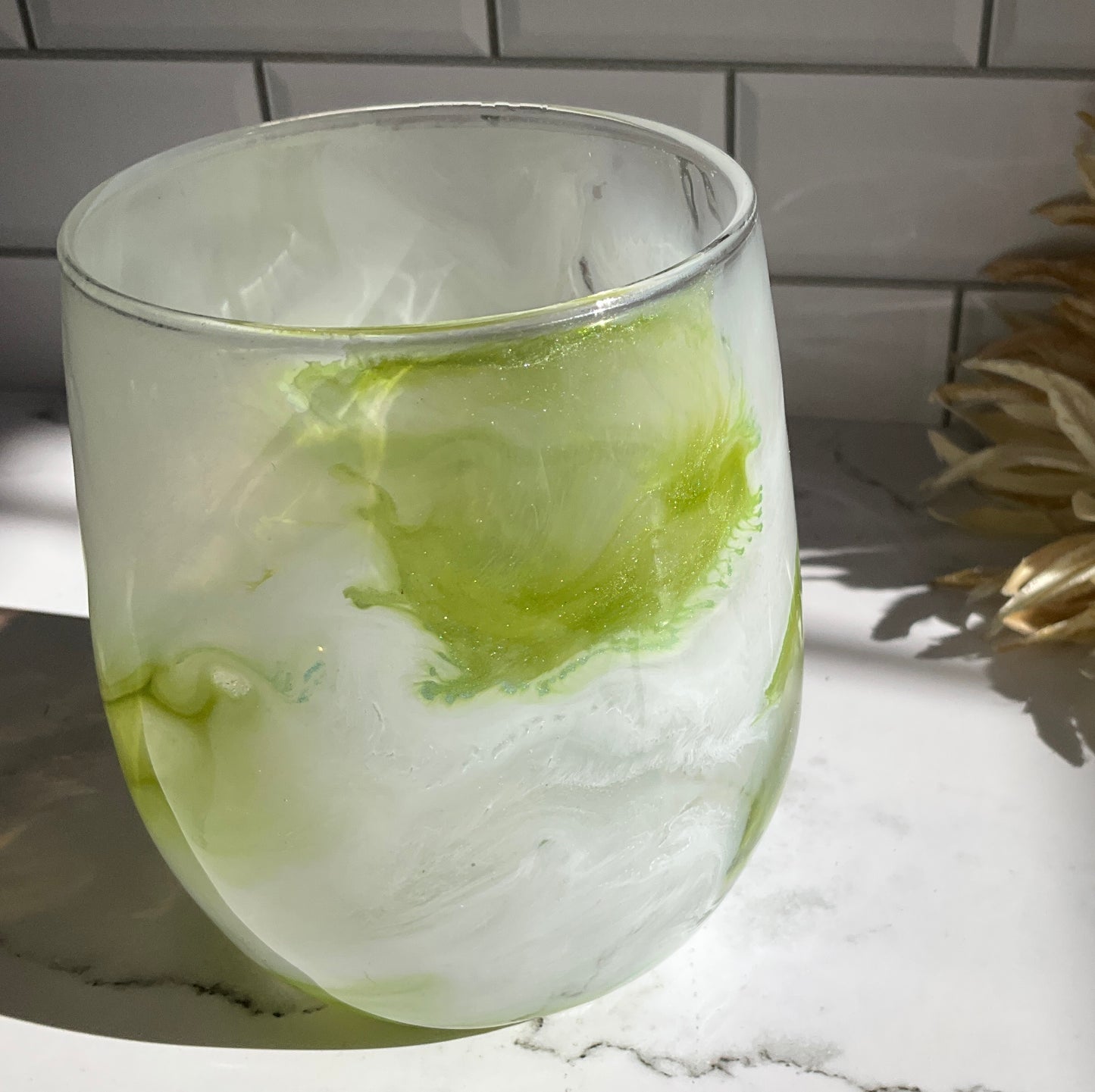 Envy Green Stemless Wine Glass