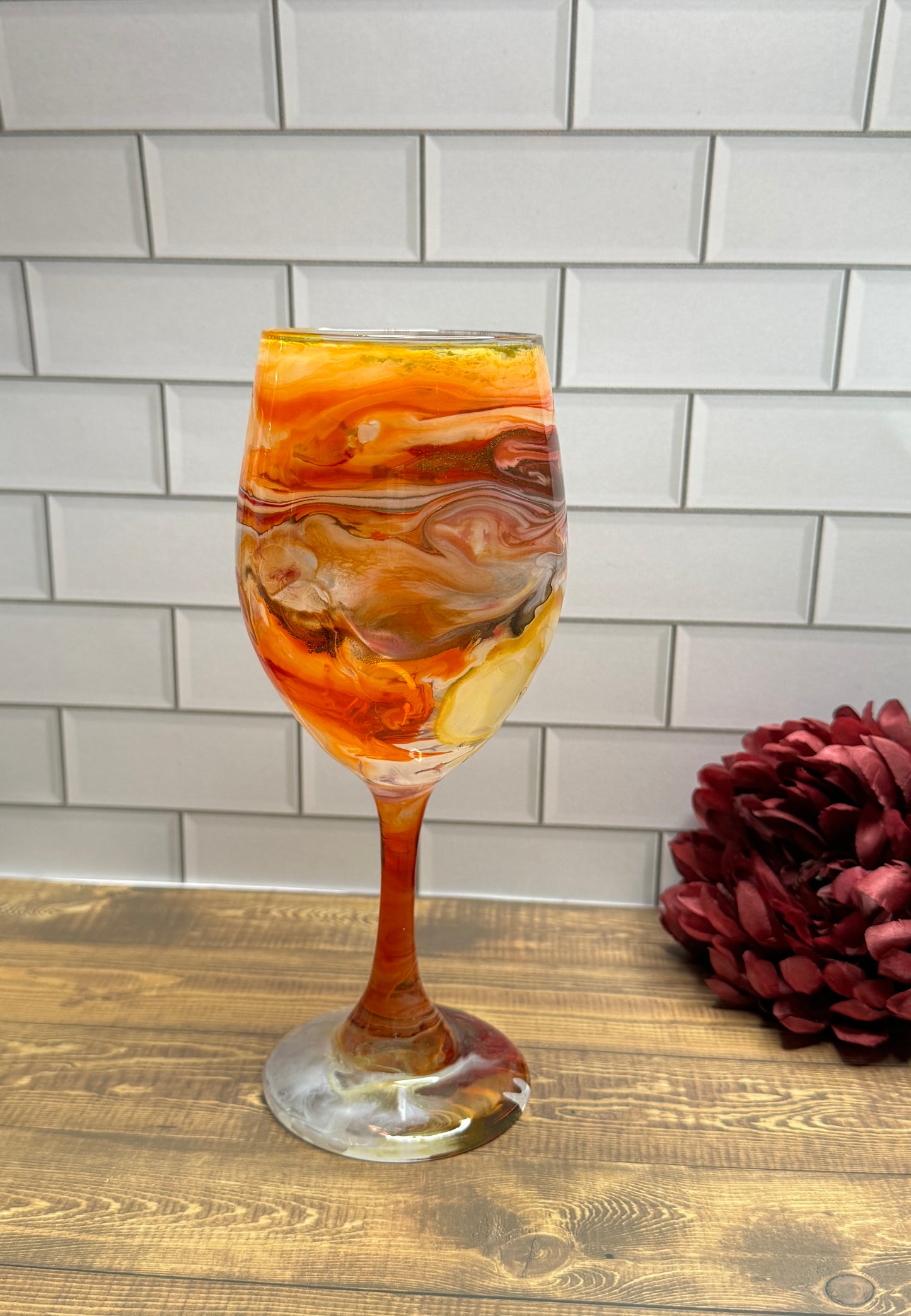 Fall Wine Glass