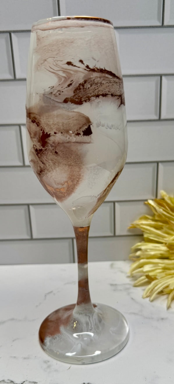 Red Metallic Champagne Flute