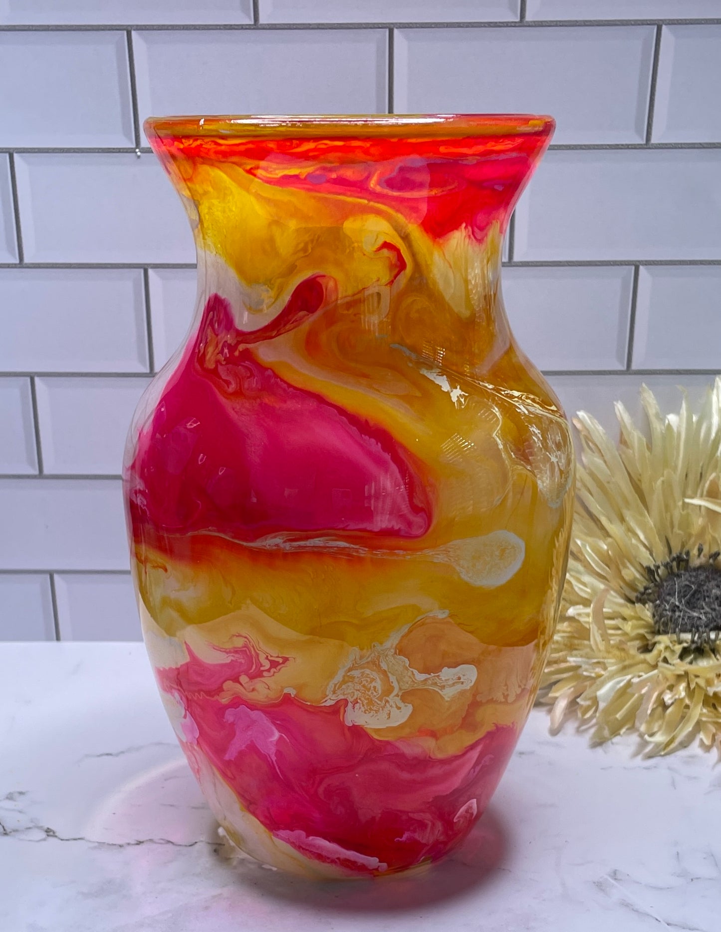 Flamingo Yellow Vase