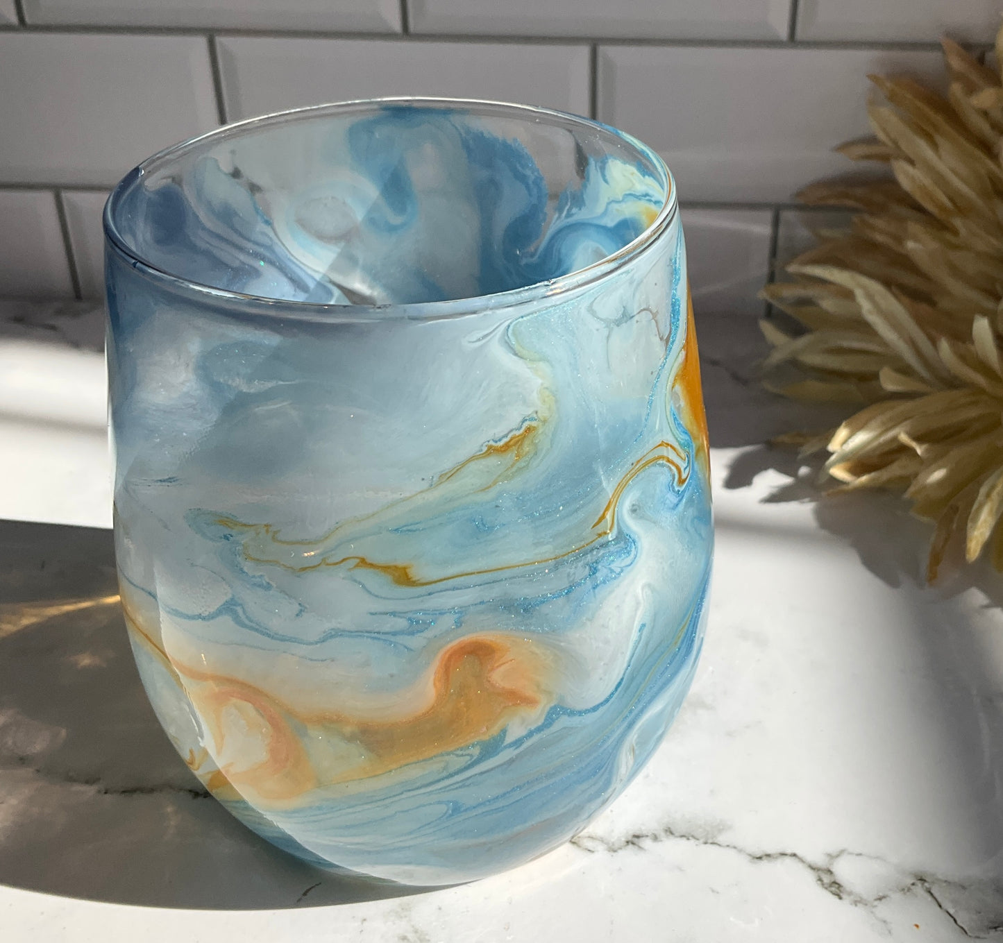 Celestial Butterscotch Stemless Wine Glass