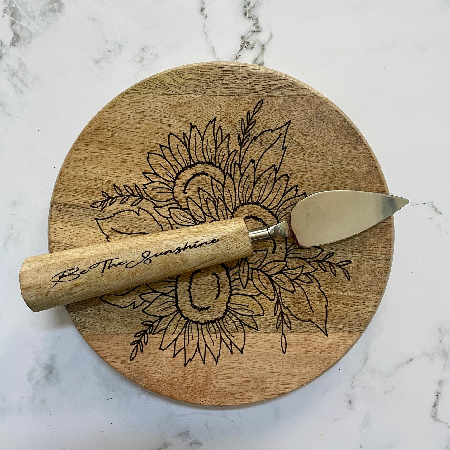 Round Rustic Cheese Board 2 pc. Set