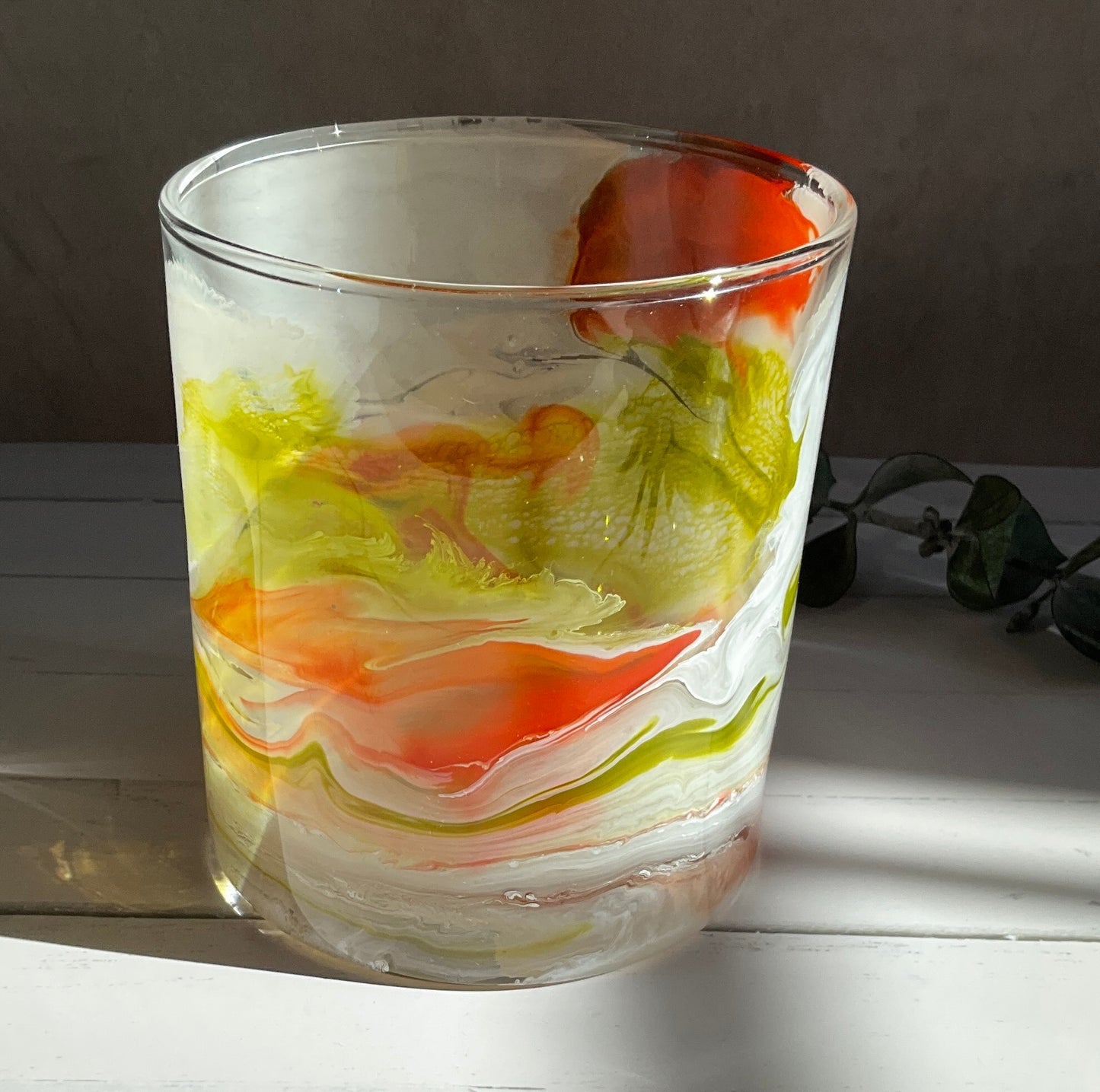 Yellow & Orange Whiskey Glass
