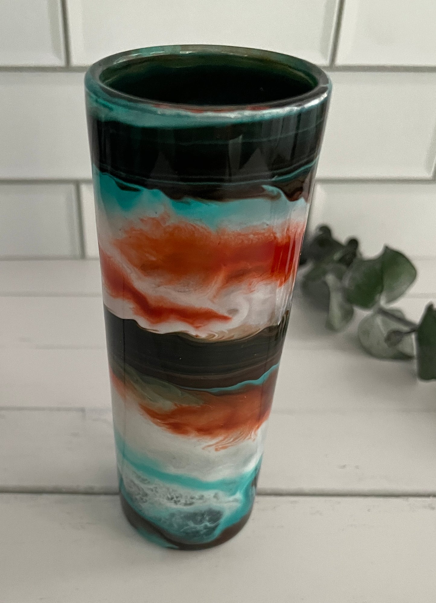Crimson & Teal Tall Shot Glass