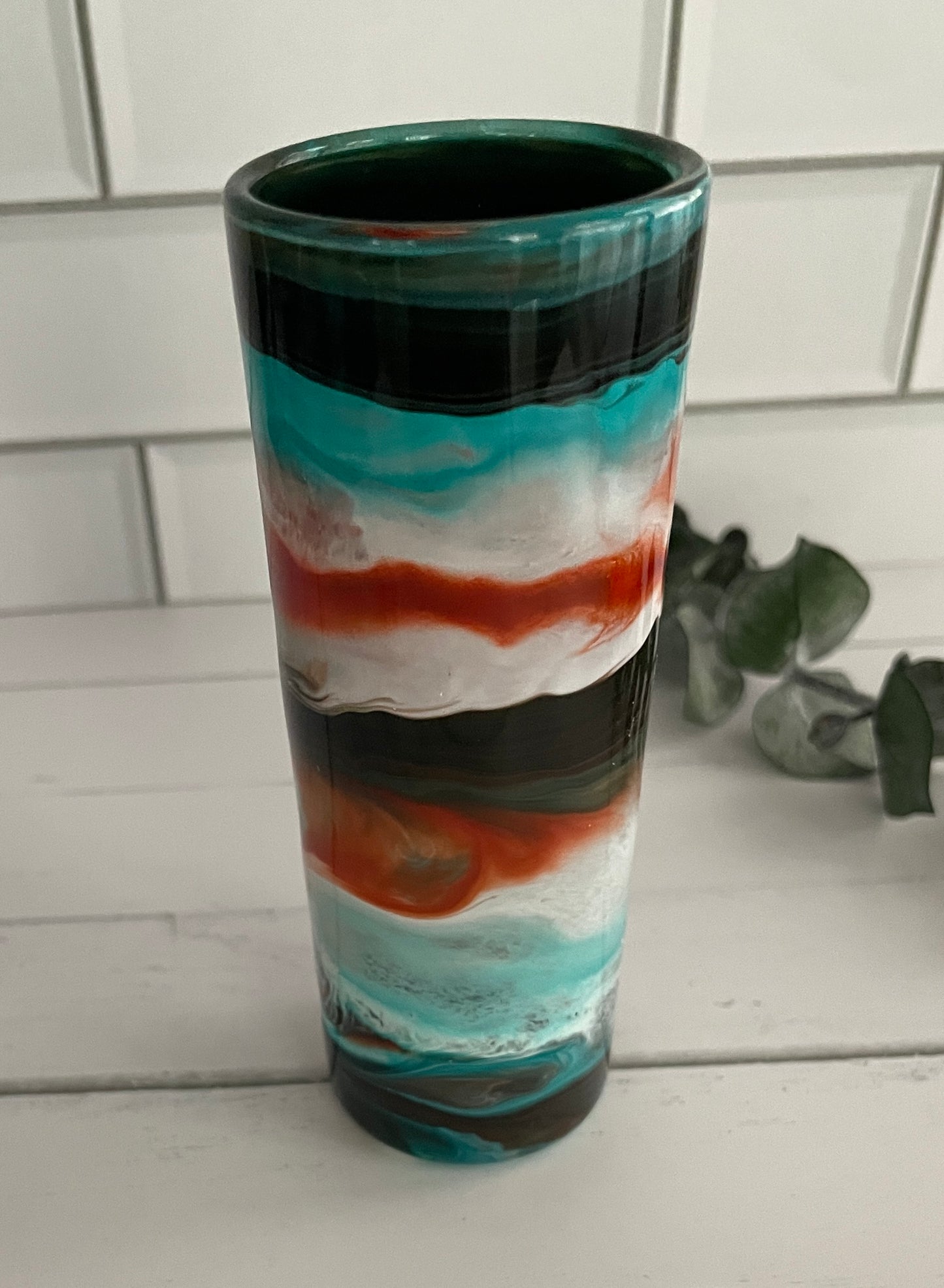 Crimson & Teal Tall Shot Glass
