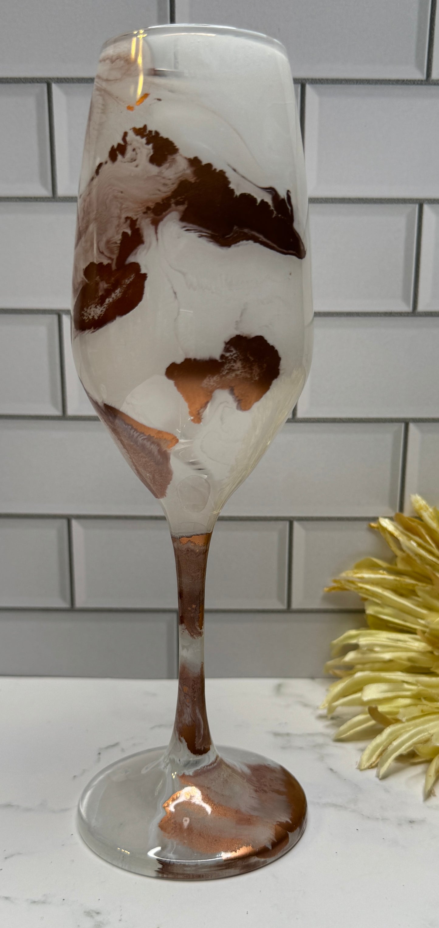 Red Metallic Champagne Flute