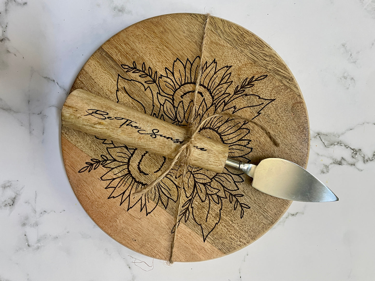 Round Rustic Cheese Board 2 pc. Set