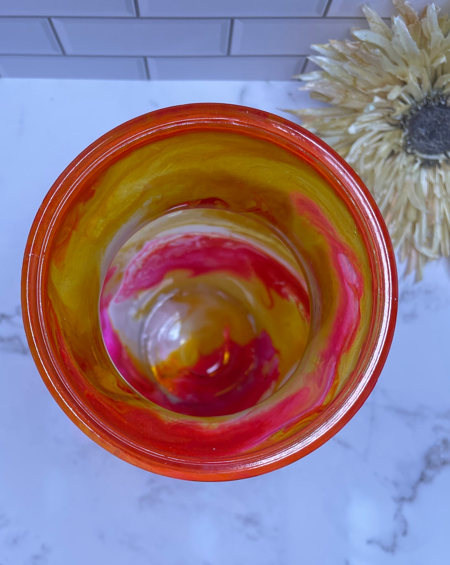 Flamingo Yellow Vase