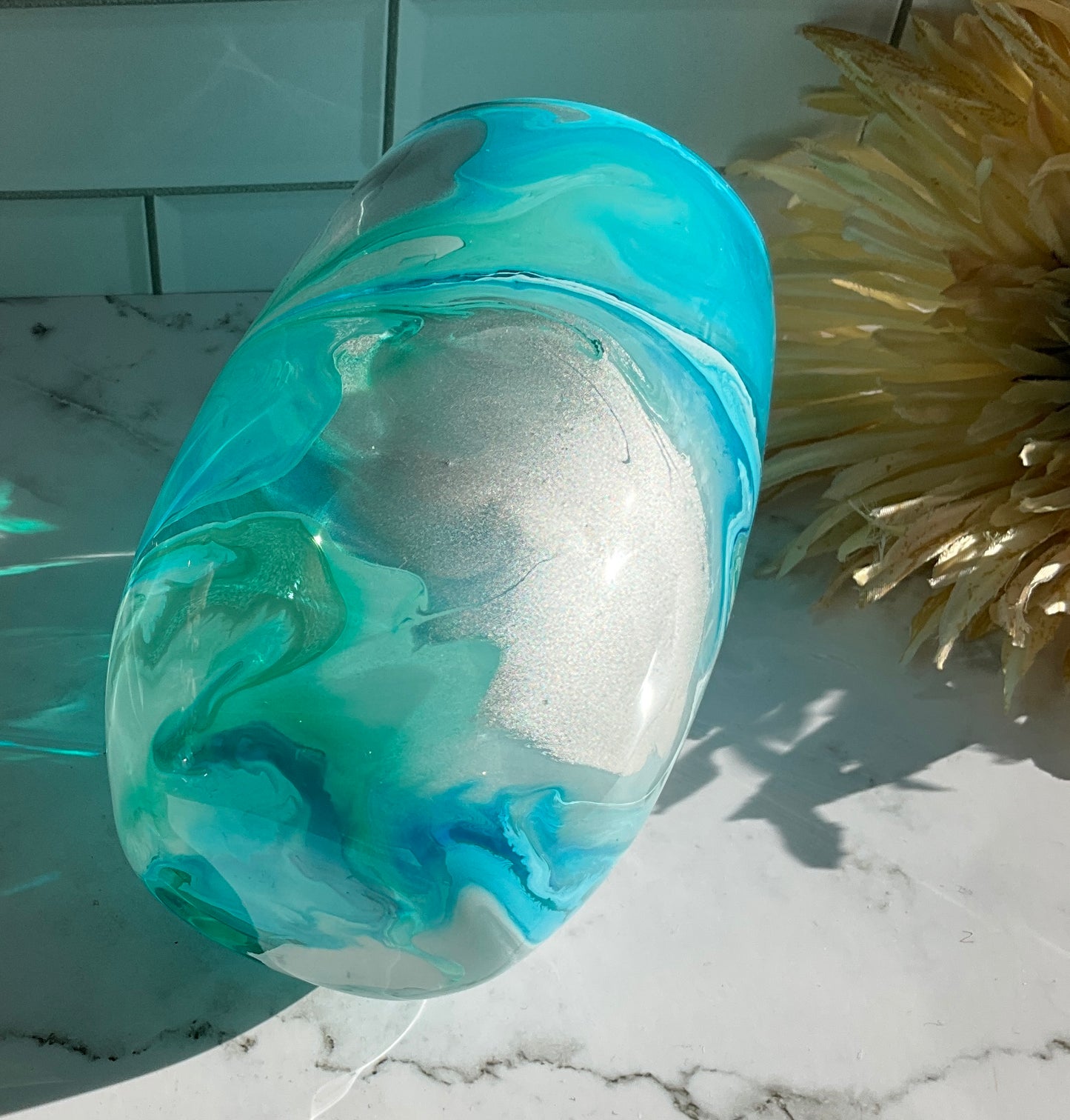 Patina Green Stemless Wine Glass