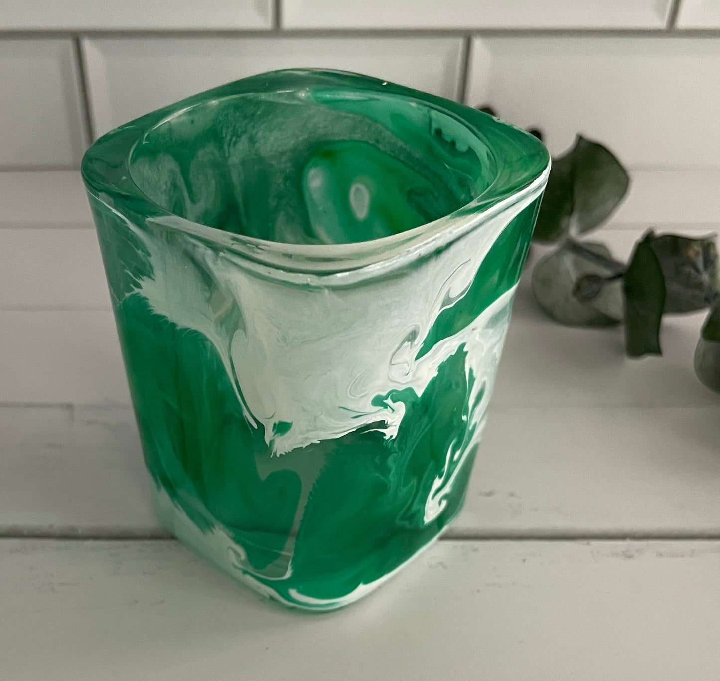 Green & White Shot Glass
