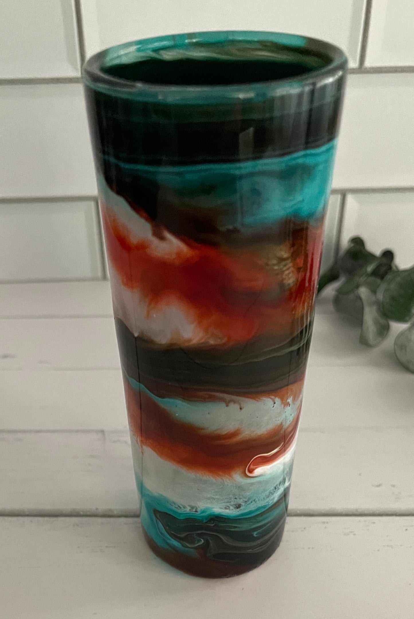 Crimson & Teal Tall Shot Glass