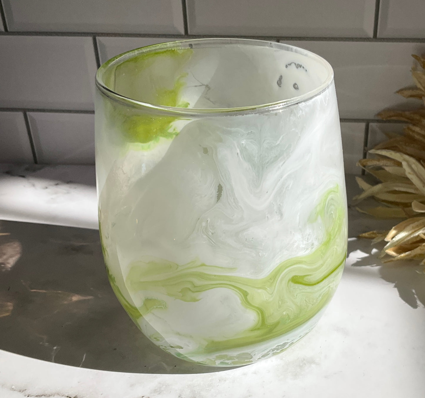 Envy Green Stemless Wine Glass