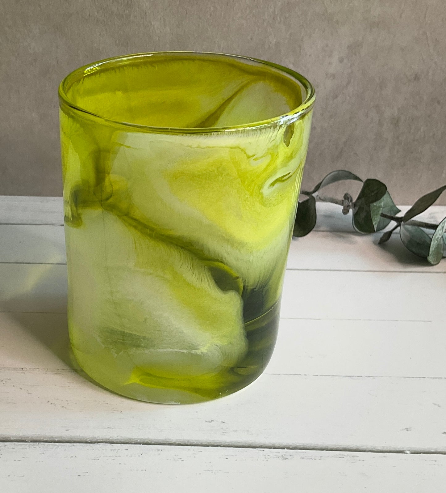 Yellowish Green Whiskey Glass Mini