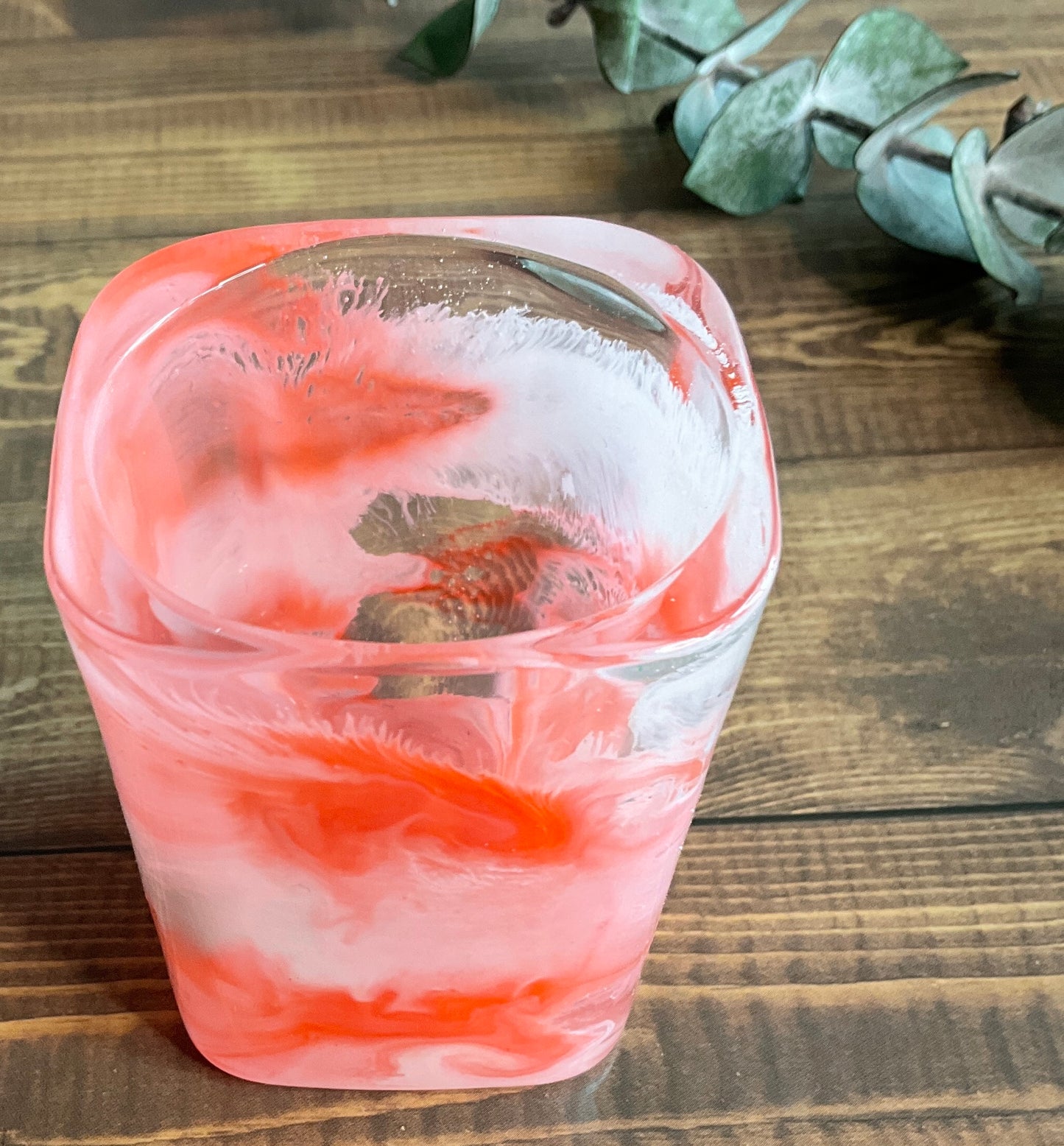 Coral & White Shot Glass