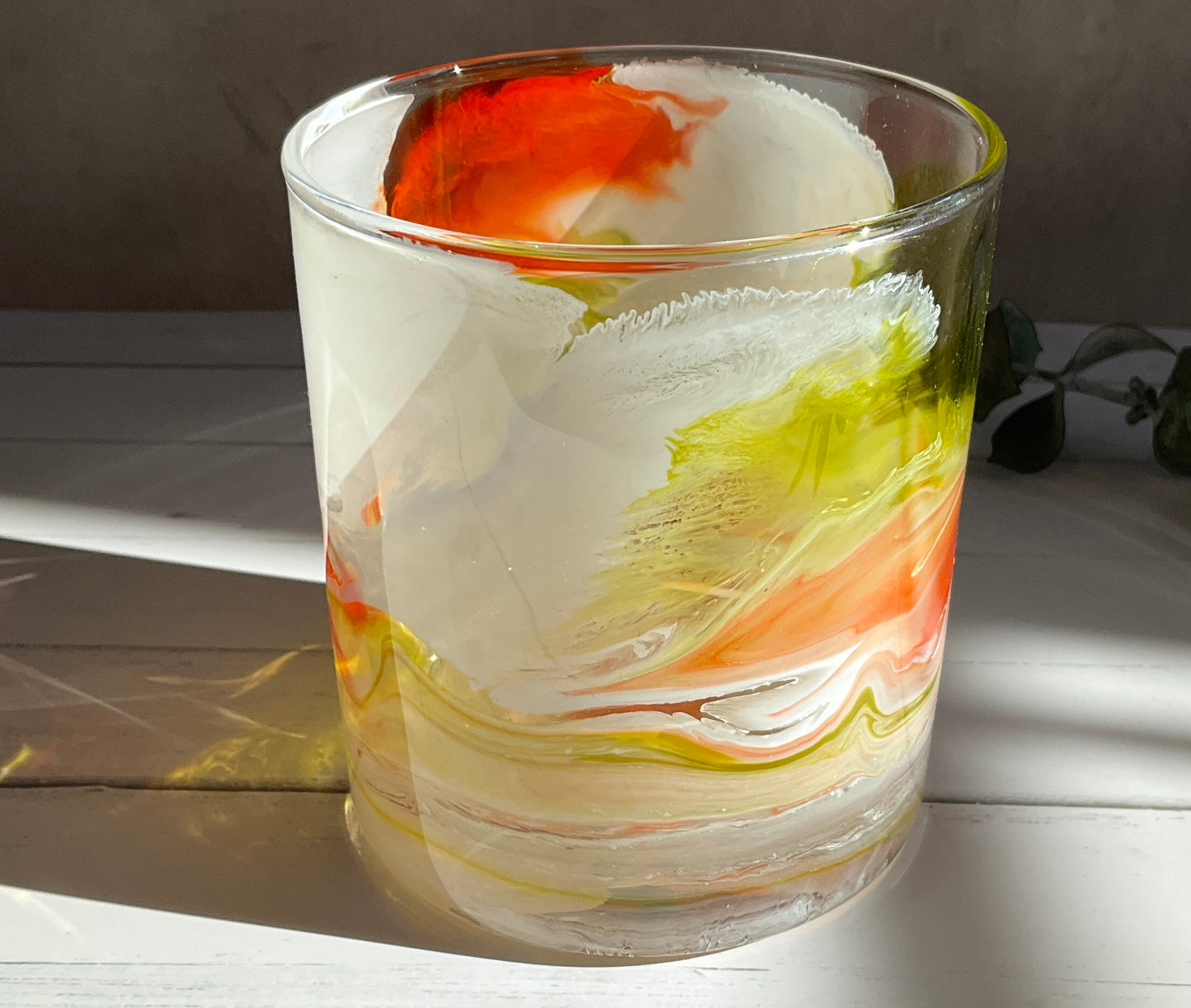 Yellow & Orange Whiskey Glass