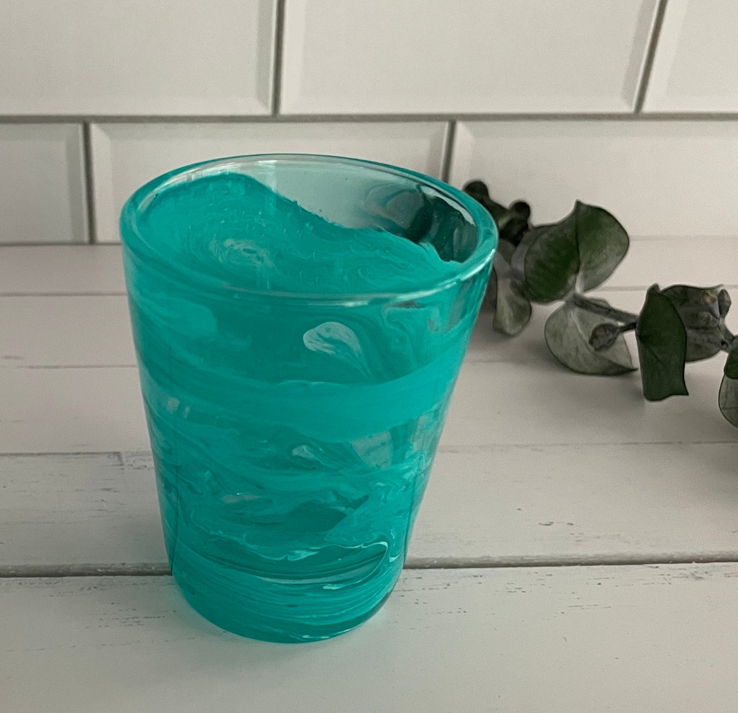 Teal Shot Glass