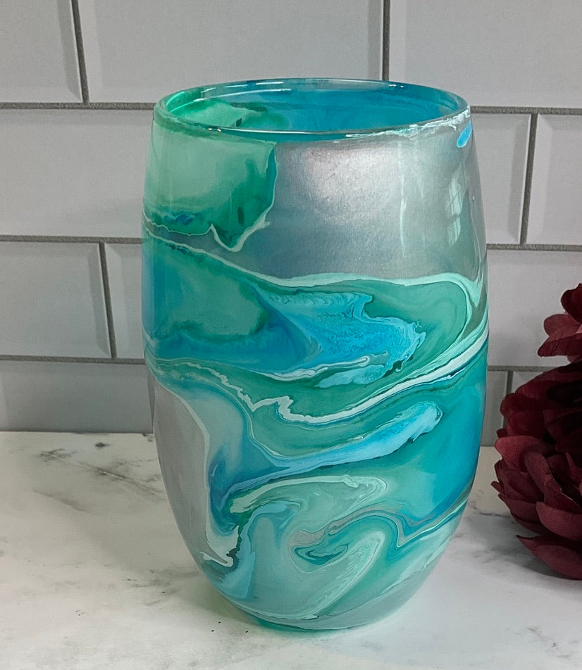 Patina Green Stemless Wine Glass