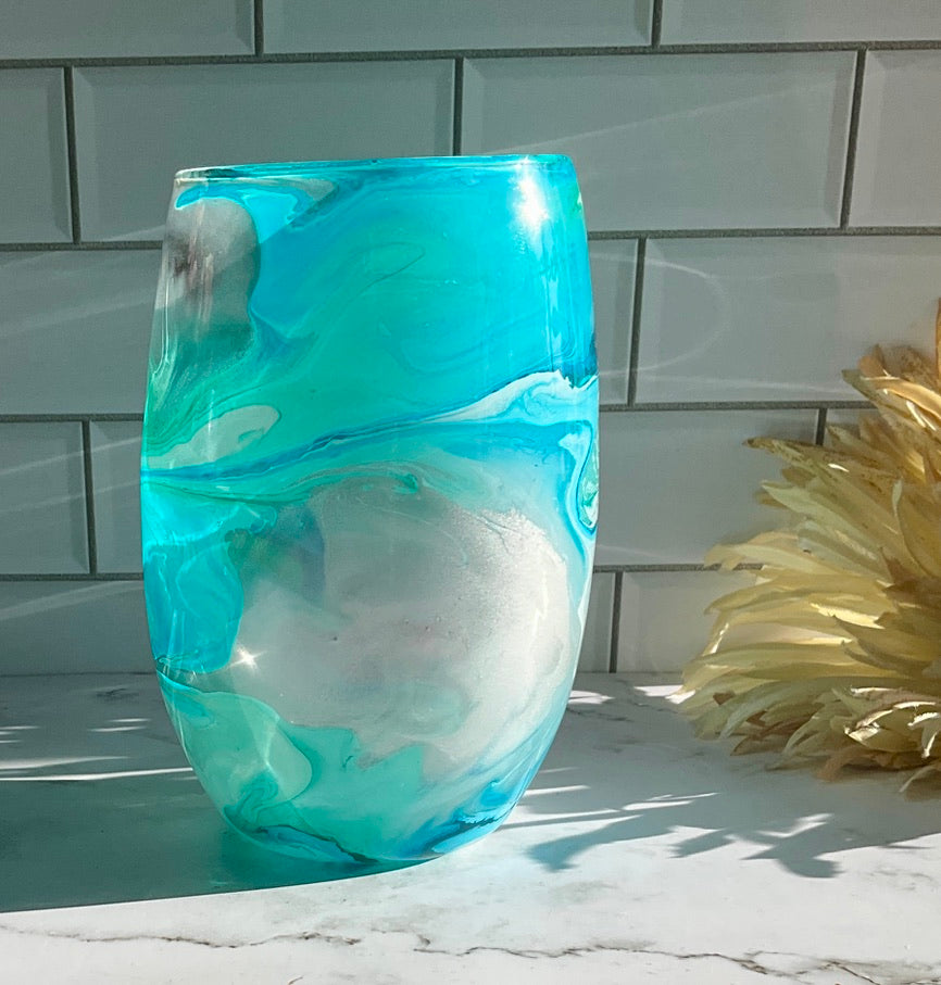 Patina Green Stemless Wine Glass