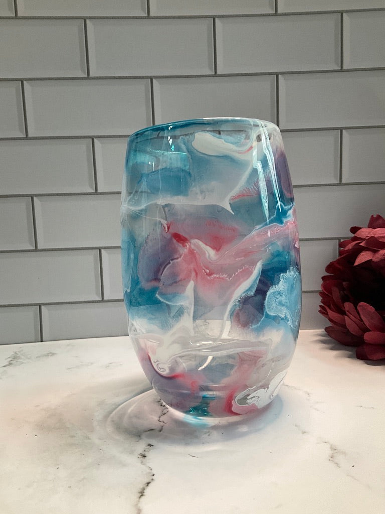 Cotton Candy Stemless Wine Glass
