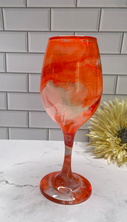 Burnt Orange Wine Glass