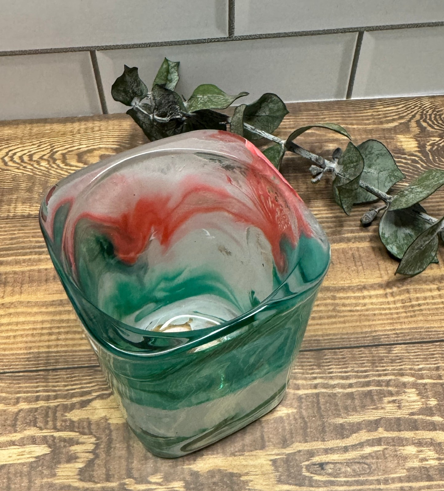Coral & Green Shot Glass
