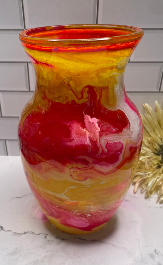 Flamingo Yellow Vase