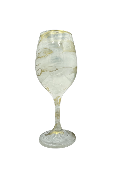 Gold and White 15 oz. Luxe Wine Glass